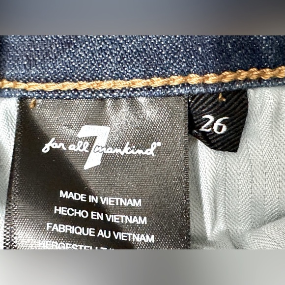 7 For All Mankind NWT Sz 26 High Waist Slim Kick Flair Jean, Raw Edge Hem - Picture 7 of 10